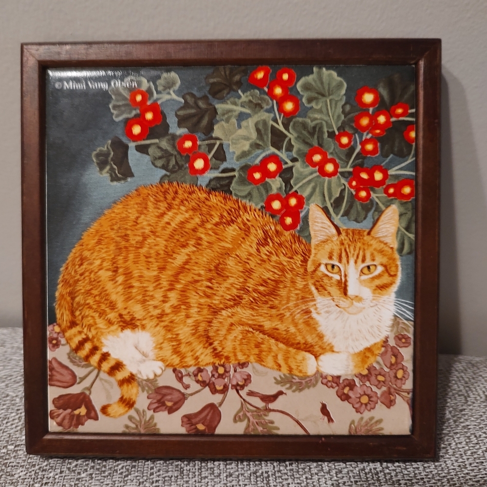 Vintage Avon Orange Cat Trivet/Wall Art